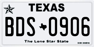 TX license plate BDS0906