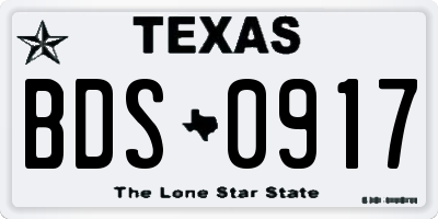 TX license plate BDS0917