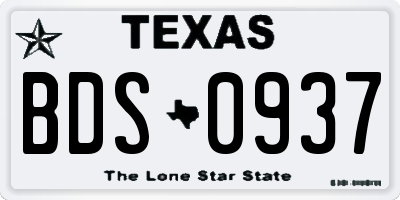 TX license plate BDS0937