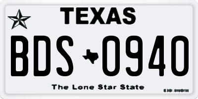 TX license plate BDS0940