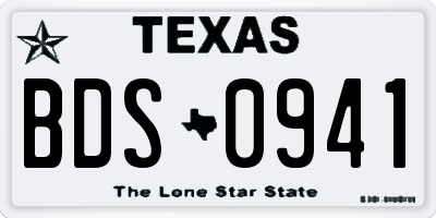 TX license plate BDS0941
