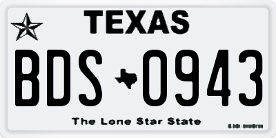 TX license plate BDS0943