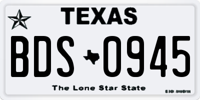 TX license plate BDS0945