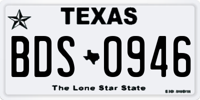TX license plate BDS0946