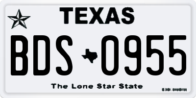 TX license plate BDS0955