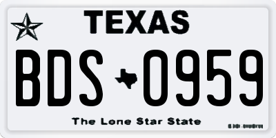 TX license plate BDS0959
