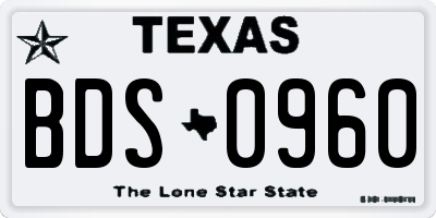 TX license plate BDS0960