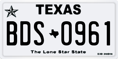 TX license plate BDS0961