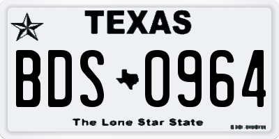 TX license plate BDS0964
