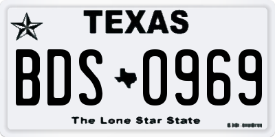 TX license plate BDS0969