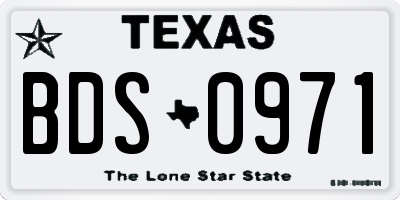 TX license plate BDS0971