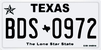TX license plate BDS0972