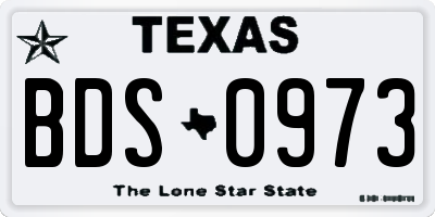 TX license plate BDS0973