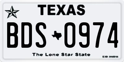 TX license plate BDS0974