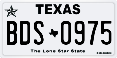 TX license plate BDS0975