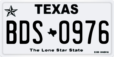 TX license plate BDS0976