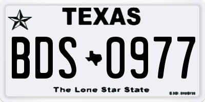 TX license plate BDS0977