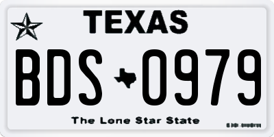 TX license plate BDS0979