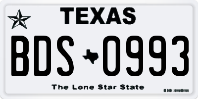 TX license plate BDS0993
