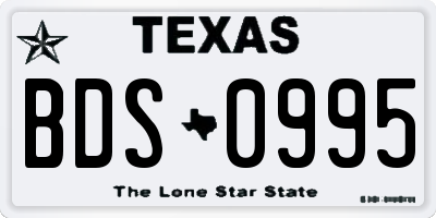 TX license plate BDS0995