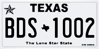 TX license plate BDS1002