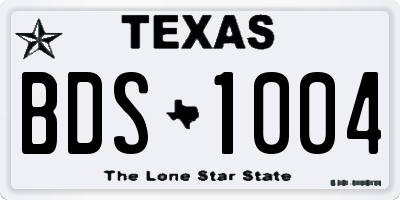 TX license plate BDS1004