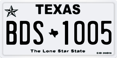 TX license plate BDS1005