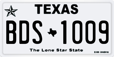 TX license plate BDS1009