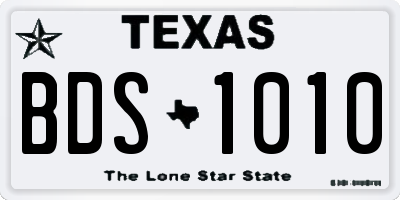 TX license plate BDS1010