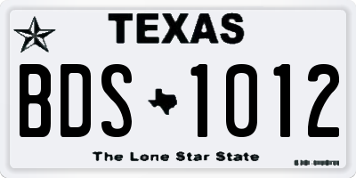 TX license plate BDS1012