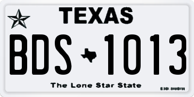 TX license plate BDS1013