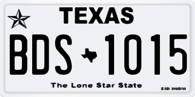 TX license plate BDS1015