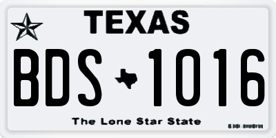 TX license plate BDS1016