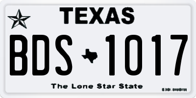 TX license plate BDS1017