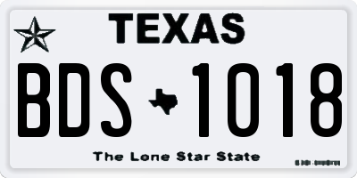 TX license plate BDS1018