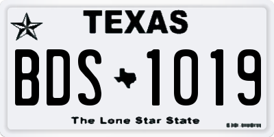 TX license plate BDS1019