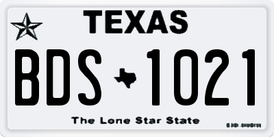 TX license plate BDS1021