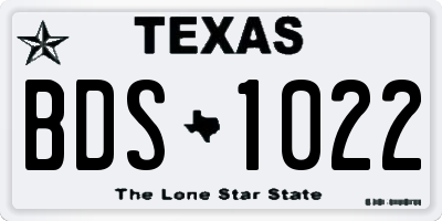 TX license plate BDS1022