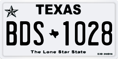 TX license plate BDS1028