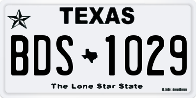 TX license plate BDS1029
