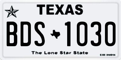TX license plate BDS1030