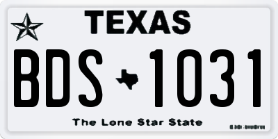TX license plate BDS1031
