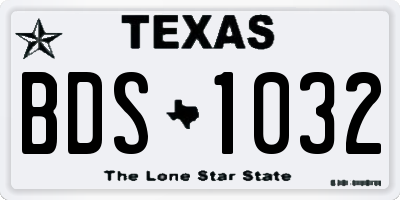 TX license plate BDS1032