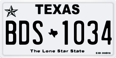 TX license plate BDS1034