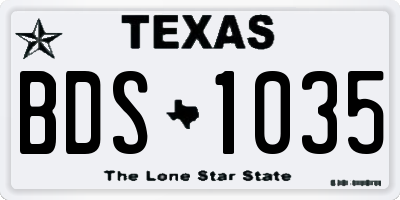 TX license plate BDS1035