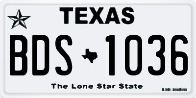 TX license plate BDS1036