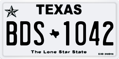 TX license plate BDS1042