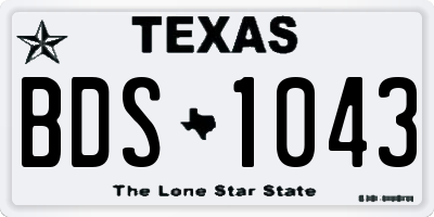 TX license plate BDS1043