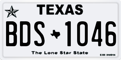 TX license plate BDS1046