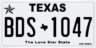 TX license plate BDS1047